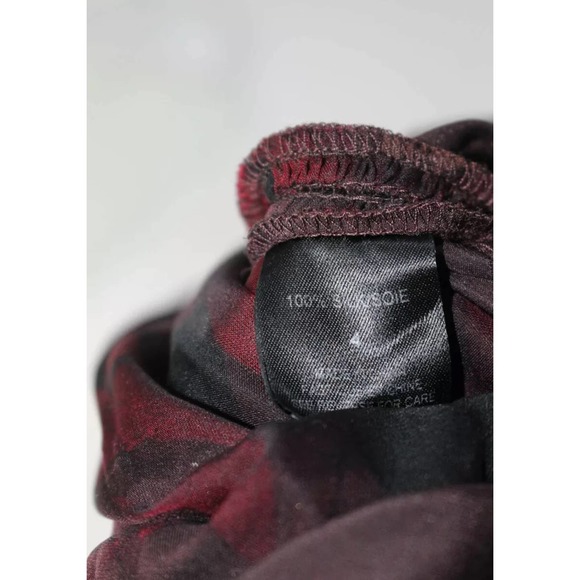 Elie Tahari  Cocktail Dress Red Black Print Silk - Picture 5 of 7